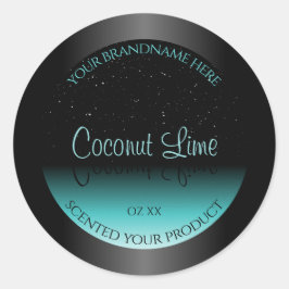 Adesivo Redondo Rótulo de Produto Mole de Ombre Preto Moderno