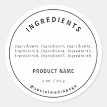 Rótulo de Produto para Ingredientes Modernos