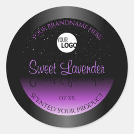 Adesivo Redondo Rótulo de produto preto Rótulo suave com logotipo
