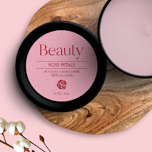 Adesivo Redondo Rótulo de Produto Redondo Cor-de-Rosa Esbranquiçad