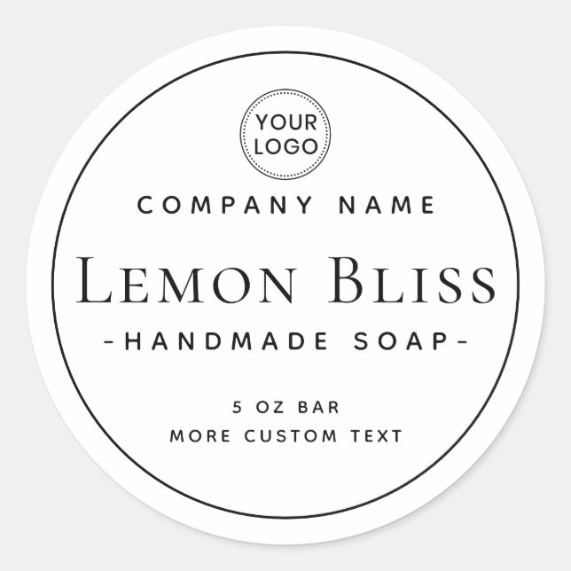 Adesivo Redondo Rótulo de produto redondo mínimo elegante (Frente)