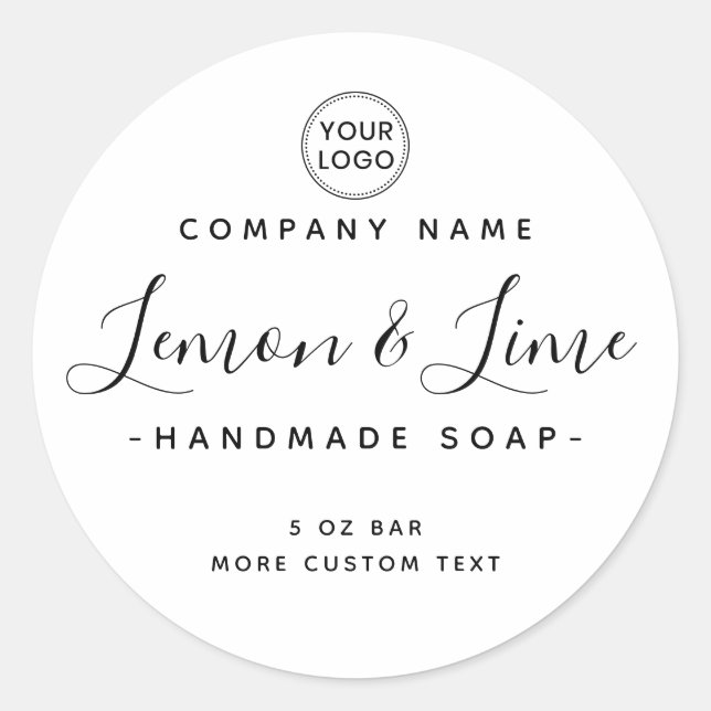 Adesivo Redondo Rótulo de produto redondo mínimo elegante (Frente)