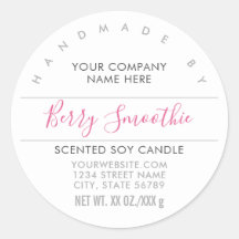 Rótulo de Produto Rosa-Berry-Berry, de Vela artesa