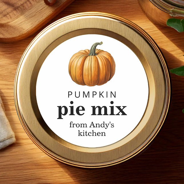 Adesivo Redondo Rótulo de recheio de torta de abóbora caseiro  (Criador carregado)