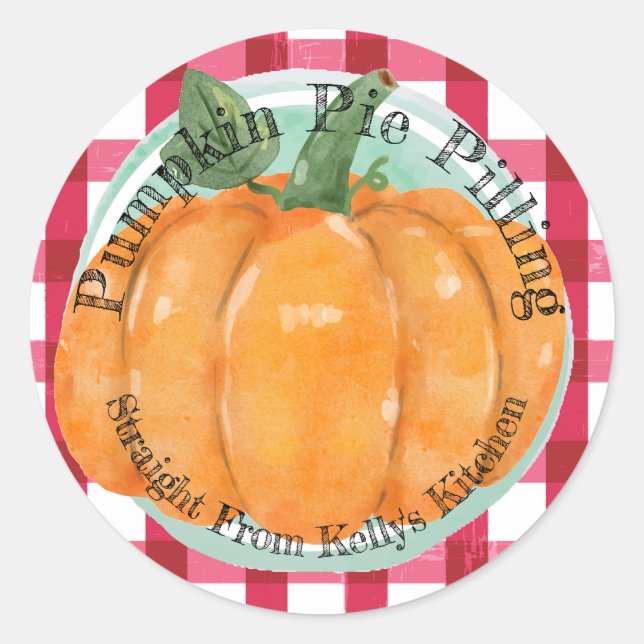 Adesivo Redondo Rótulo de Recheio de Torta de Abóbora para Negócio (Frente)