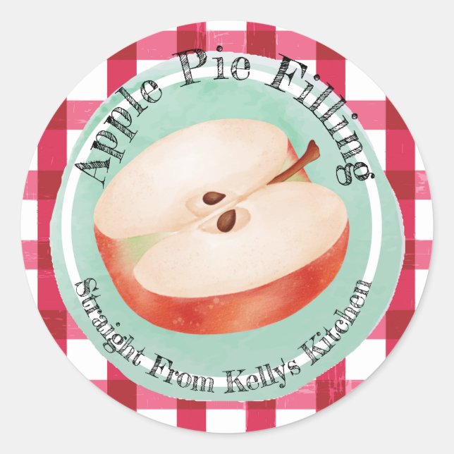 Adesivo Redondo Rótulo de Recheio de Torta de Maçã para Negócios d (Frente)