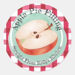 Adesivo Redondo Rótulo de Recheio de Torta de Maçã para Negócios d