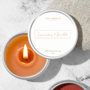 Adesivo Redondo Rótulo de Redonda de Velas Frente e Dourada