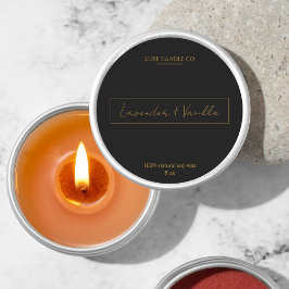 Adesivo Redondo Rótulo de Redonda de Velas Frente e Dourada