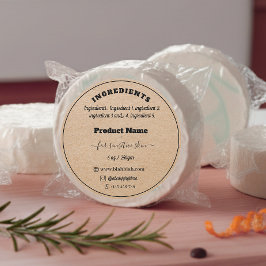Adesivo Redondo Rótulo de sabão artesanal do ingrediente de papel