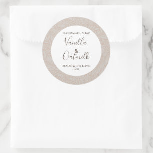 Adesivo Redondo Rótulo de sabão personalizável Padrão floral b