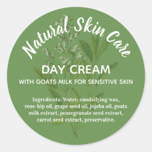 Adesivo Redondo Rótulo de Skincare Natural