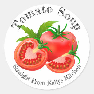 Adesivo Redondo Rótulo de Sopa de Tomate para Negócios de Enlatame