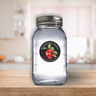 Adesivo Redondo Rótulo de Suco de Cranberry para Negócios de Enlat