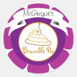 Adesivo Redondo Rótulo de tarte de bramble
