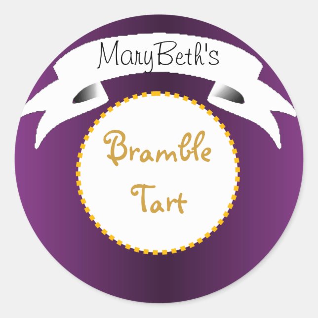 Adesivo Redondo Rótulo de tarte de bramble (Frente)