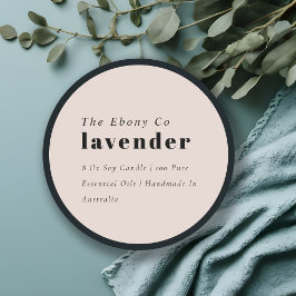 Adesivo Redondo Rótulo de Vela de Blush Mínimo e Elegante