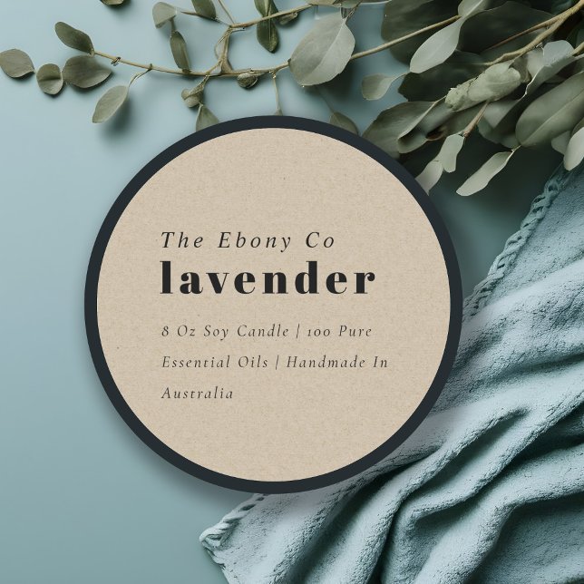 Adesivo Redondo Rótulo de Vela Mínima Rústica Rústica Mínima Elega (Criador carregado)