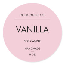 Rótulo de Vela Redonda Rosa Minimalista – VelaDeSo