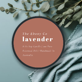 Adesivo Redondo Rótulo de Vela Rust Mínima Rústica Elegante Simple