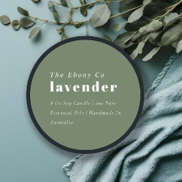 Adesivo Redondo Rótulo de Vela Verde Mínima Rústica Elegante Simpl