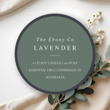 Rótulo de Vela Verde Mínima Rústica Elegante Simpl