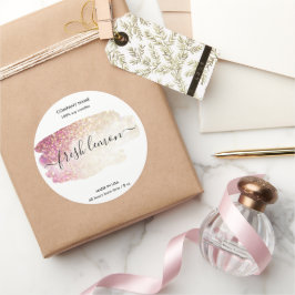 Adesivo Redondo Rótulo de velas Rótulo de jarro cor-de-rosa esfare