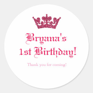 Adesivo Redondo Rótulo de Vinheta Real Princesa Real - Coroa Cinze