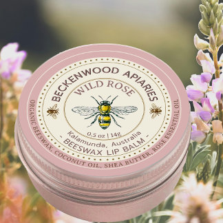 Adesivo Redondo Rótulo do Balão do Lip de Honeybee Amarelo Limite