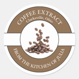Adesivo Redondo Rótulo do Café Bean