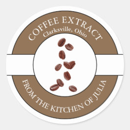 Adesivo Redondo Rótulo do Café Bean