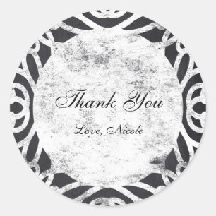 Adesivo Redondo Rótulo do Chá de panela do Vintage Frame do Chalk