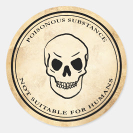 Adesivo Redondo Rótulo do crânio venenoso de alquimia venenosa do 