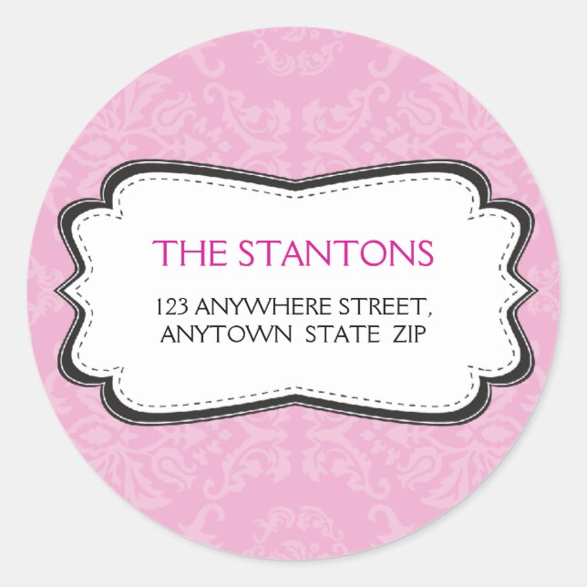 Adesivo Redondo RÓTULO DO ENDEREÇO PERSONALIZADO: Dano divino 1B (Frente)