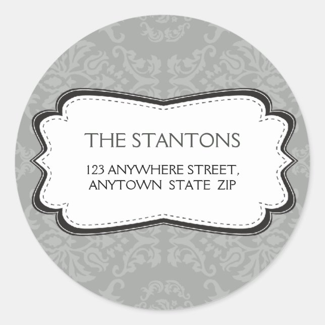 Adesivo Redondo RÓTULO DO ENDEREÇO PERSONALIZADO: Dano divino 3B (Frente)