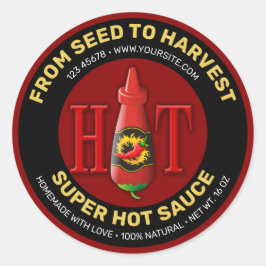 Adesivo Redondo Rótulo do frasco de molho quente