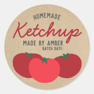 Adesivo Redondo Rótulo do Ketchup Composto