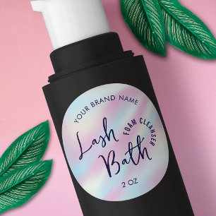 Adesivo Redondo Rótulo do Limpador de Banho da Rapariga Holográfic