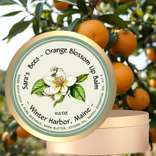 Adesivo Redondo Rótulo do Lip Balm com logotipo editável e texto e