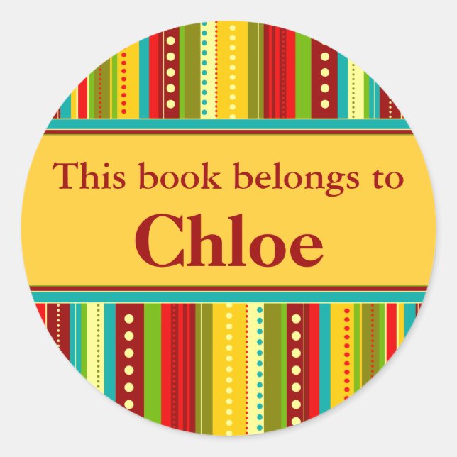 Adesivo Redondo Rótulo do Livro de faixas de outono (Frente)