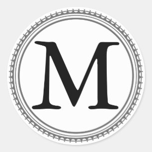 Adesivo Redondo Rótulo do Monograma