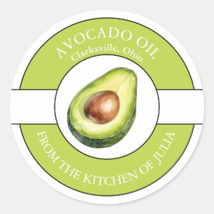 Adesivo Redondo Rótulo do Óleo Avocado
