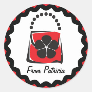 Adesivo Redondo Rótulo do presente de bolsa