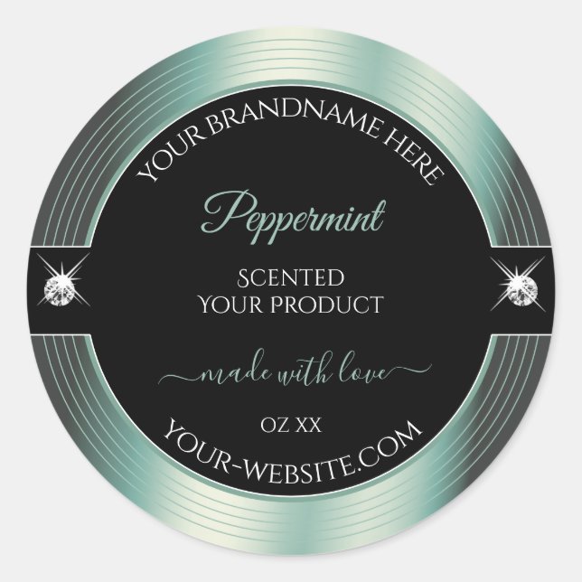 Adesivo Redondo Rótulo do Produto Brilhante Brilhante Noble Black  (Frente)