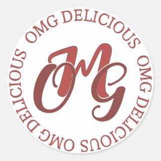 Adesivo Redondo Rótulo do produto de Comida genérica DELICIOUS OMG