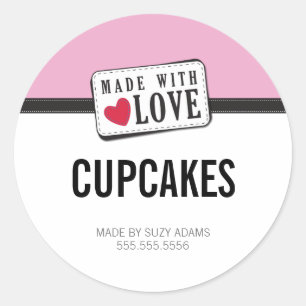Adesivo Redondo RÓTULO DO PRODUTO DE EMBALAGEM: feito com amor 5