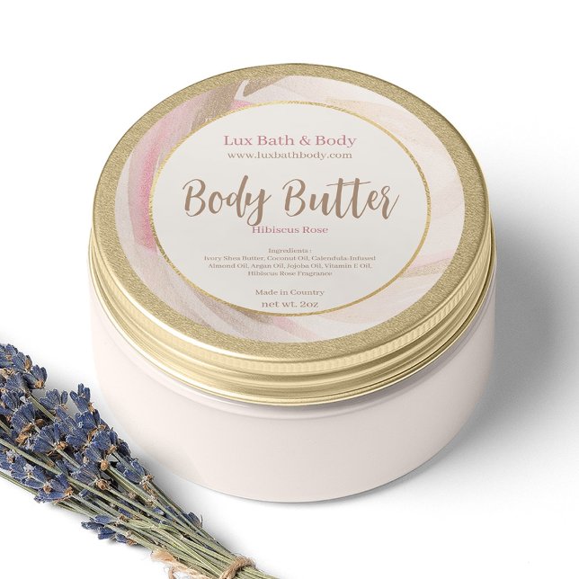 Adesivo Redondo Rótulo do Produto Dourado, bonito, Rosa, Bruto, Ro (Criador carregado)