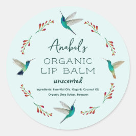 Adesivo Redondo Rótulo do produto Hummingbird