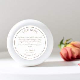 Adesivo Redondo Rótulo do produto Ingredientes de bege Neutro