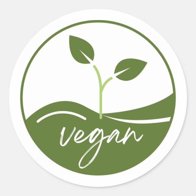 Adesivo Redondo Rótulo do produto Vegan (Frente)